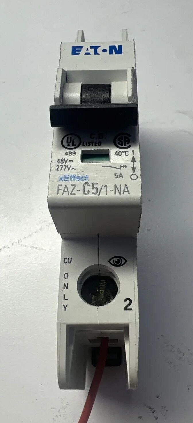 Used EATON FAZ-C5/1 XEFFECT 5 AMP 1 POLE 230/400V CIRCUIT BREAKER with warranty