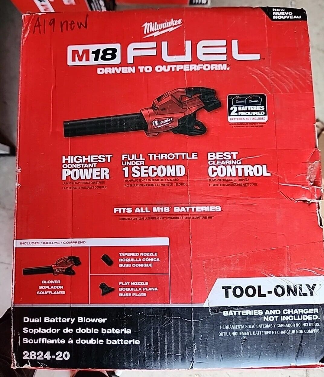 Milwaukee 2824-20 M18 Fuel Dual Battery Blower - Red - Warranty & Free Shipping