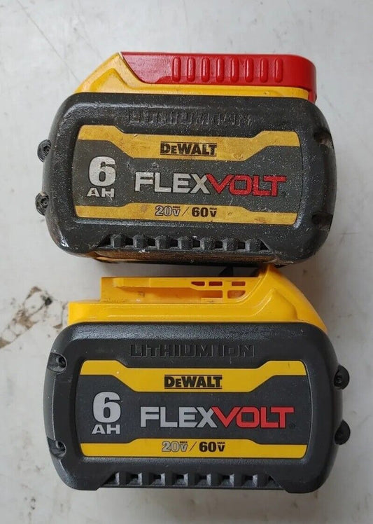 Let Of 2 DEWALT DCB606 FLEXVOLT 20V 6.0Ah Lithium-Ion Battery PARTS OR REPAIR