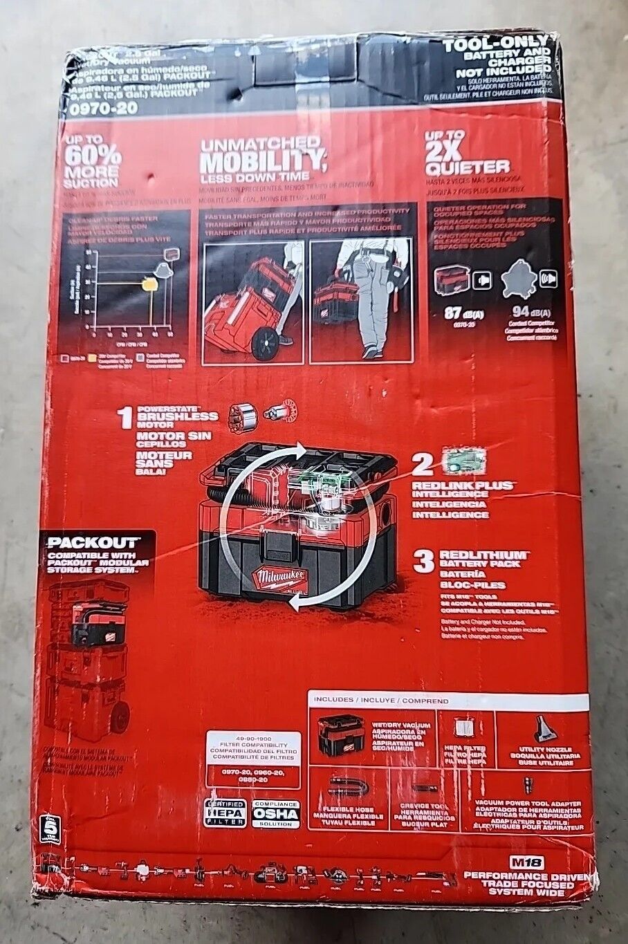 Milwaukee M18 Fuel 0970-20 Cordless Wet/Dry Vacuum - Warranty & Free Shipping