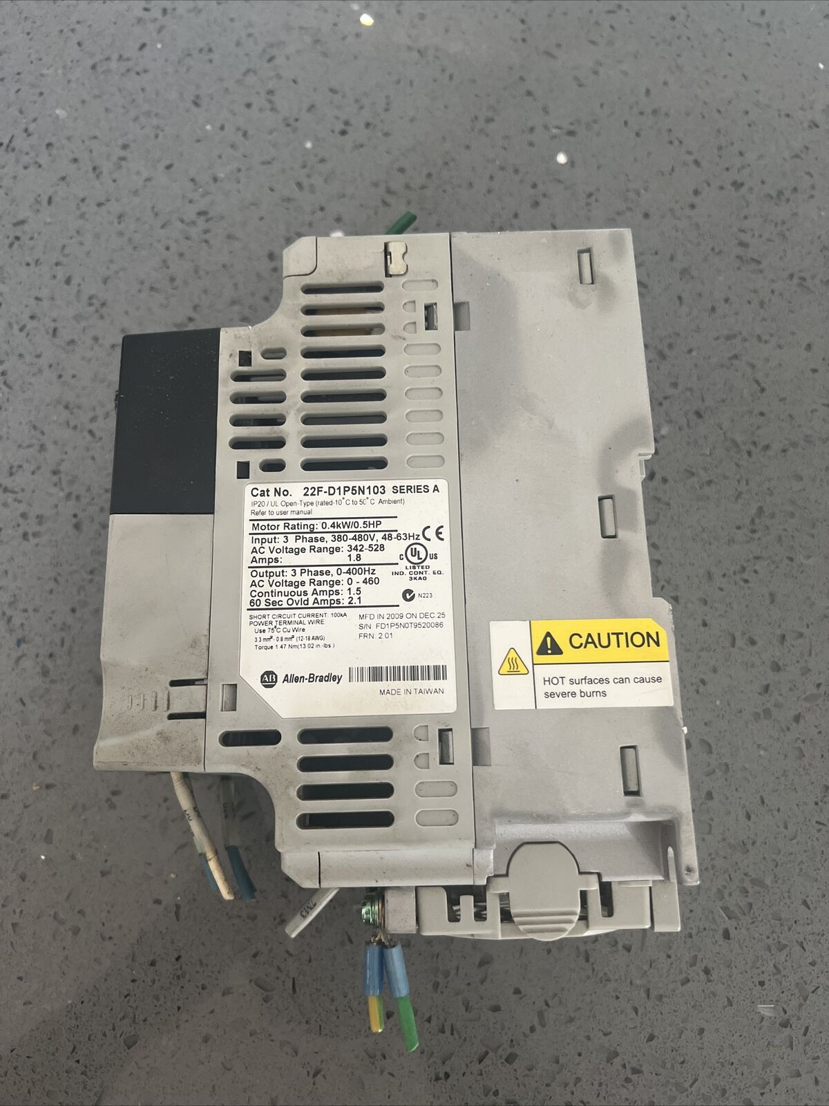 Used Allen-Bradley 22F-D1P5N103 Power Flex 4M 0.4 kW 0.5 HP AC Drive Free Ship