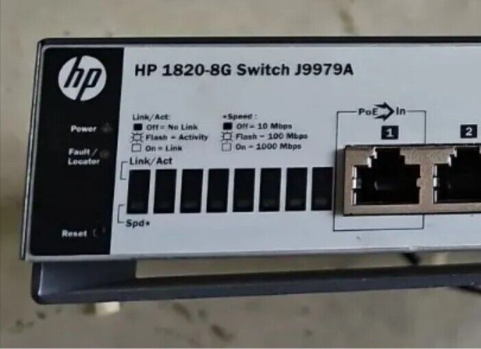 HP 1820-8G J9979A 8 Port Gigabit Managed Switch W/PoE & Power Supply Free Ship