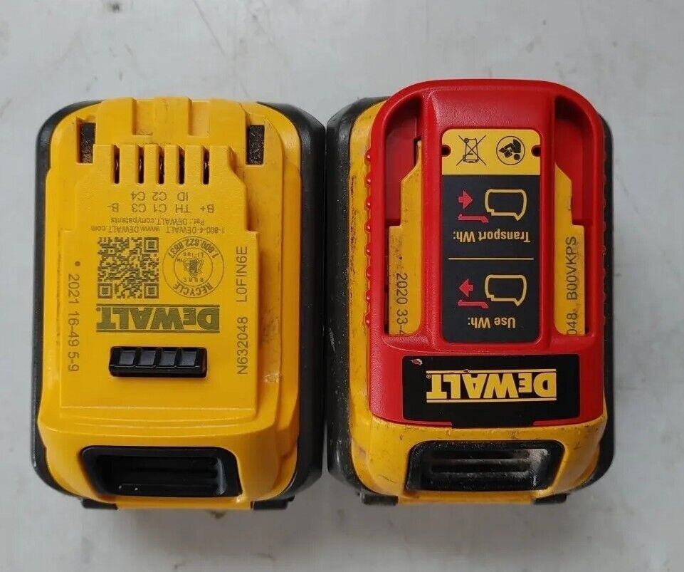 Let Of 2 DEWALT DCB606 FLEXVOLT 20V 6.0Ah Lithium-Ion Battery PARTS OR REPAIR