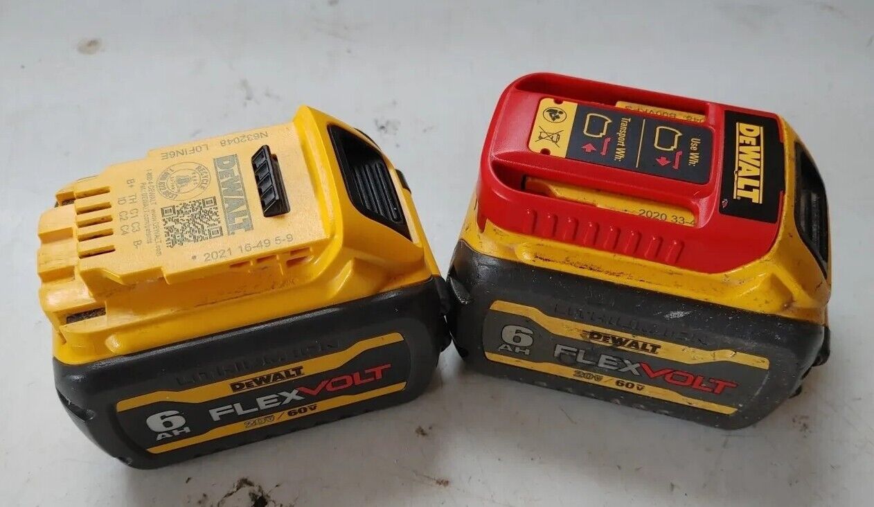 Let Of 2 DEWALT DCB606 FLEXVOLT 20V 6.0Ah Lithium-Ion Battery PARTS OR REPAIR