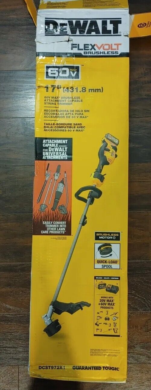 DEWALT 60V MAX Brushless Attachment Capable String Trimmer DCST972X1 Free Ship