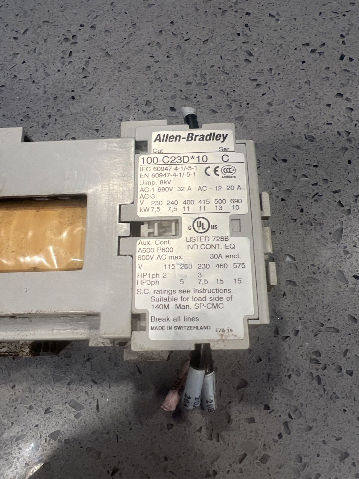 Used ALLEN BRADLEY 100-C23D *10  Ser. C Contactor w/warranty Free Shipping