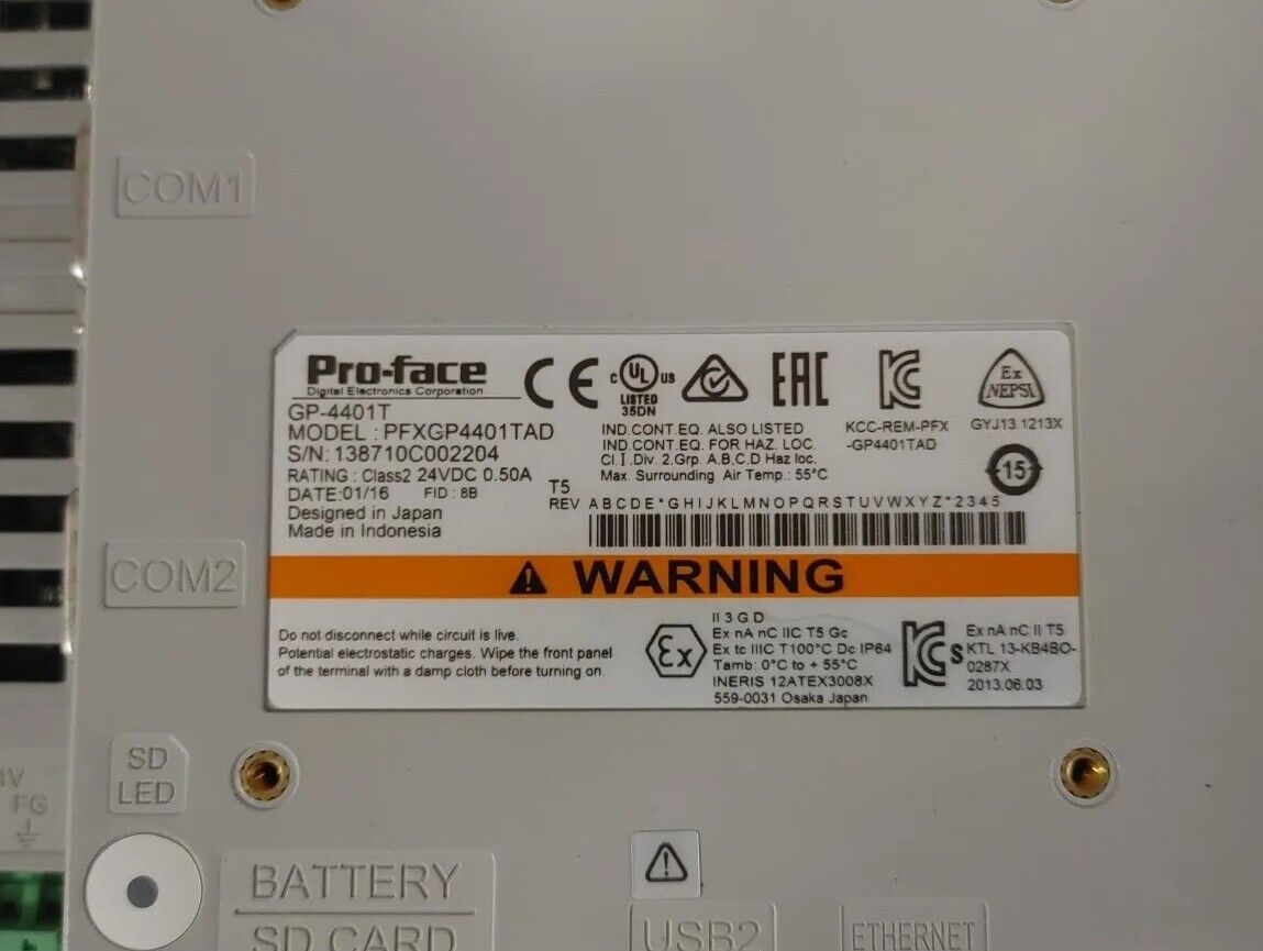 Proface GP-4401T Model: PFXGP4401TAD HMI 7" DC Analog GP4000 Series