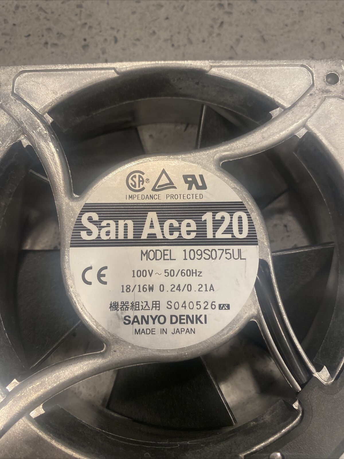 New SANYO 109S075UL 100V AC fan w/ warranty