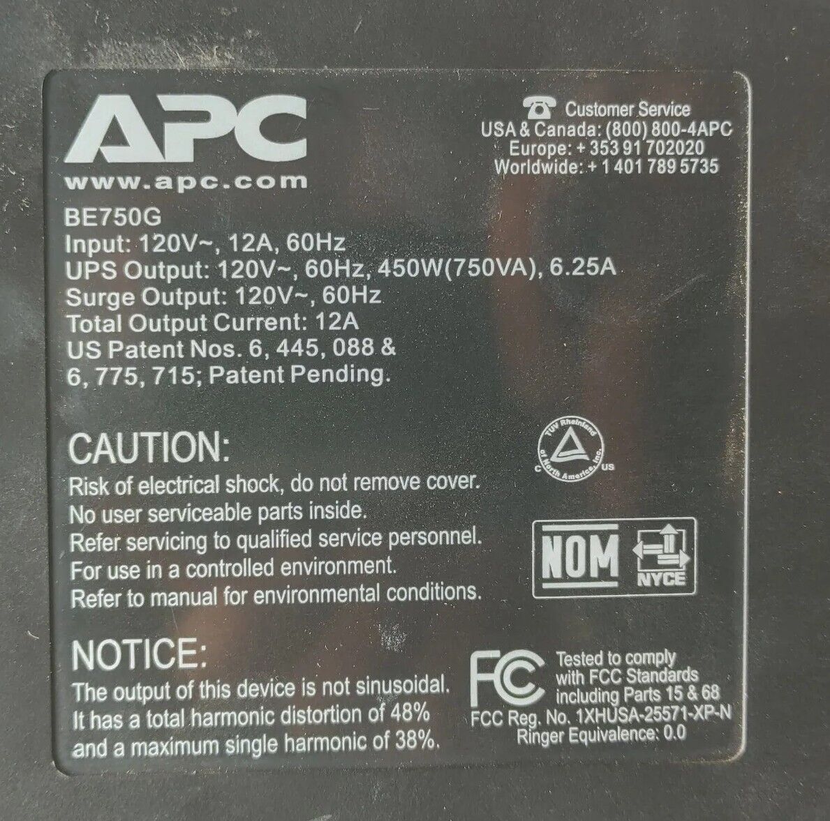 Surge Protection APC Back-UPS ES 750 Battery Backup 120V 60Hz WITH BATTERY