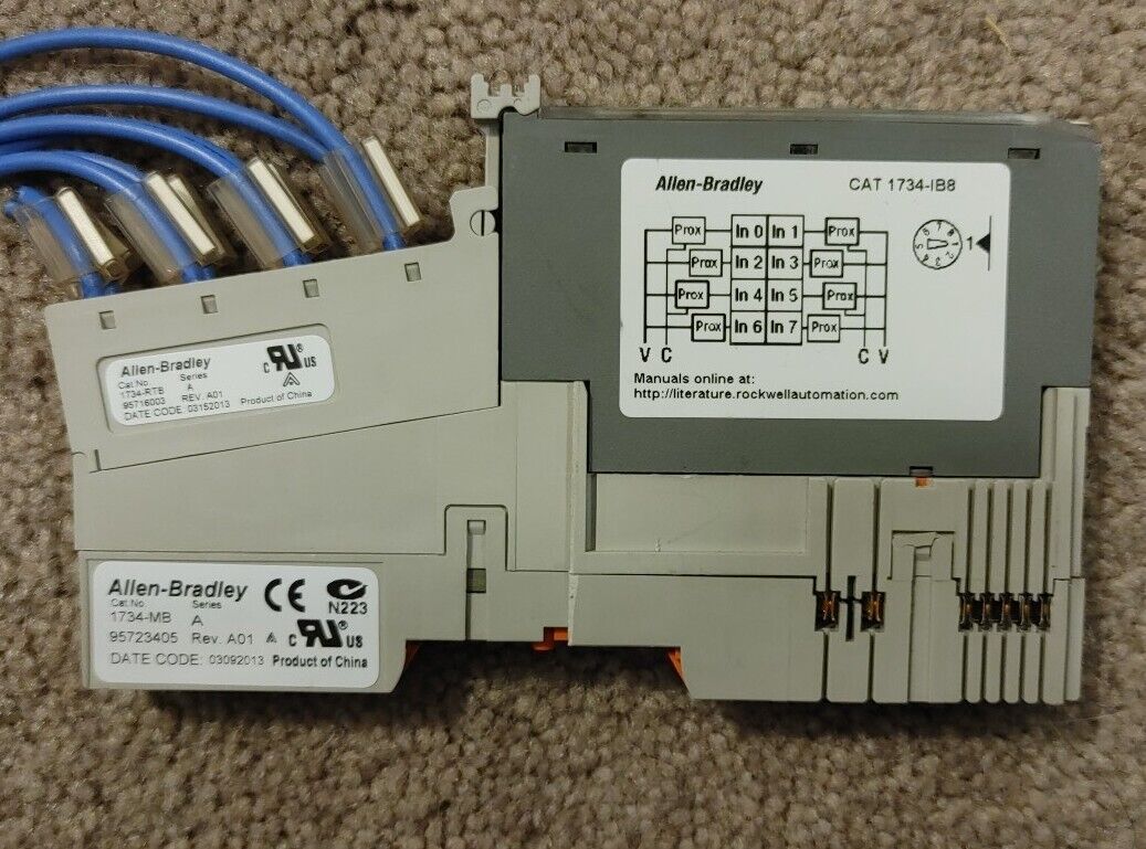 Allen Bradley 1734-IB8 Point I/O Sink Input Module - 24VDC - 1734-MB - 1734-RTB