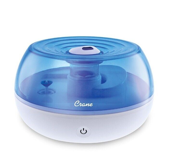 Crane EE-5951 0.2 Gal. Ultrasonic Cool Mist Humidifier - Blue and White Warranty