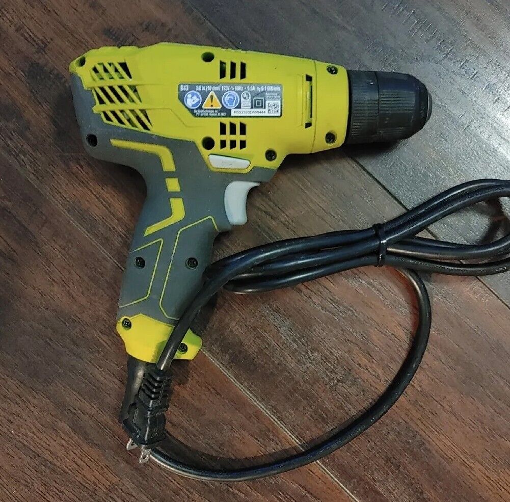 Ryobi D43 5.5 Amp 3/8 Inch 1,600 RPM Variable Speed Trigger Corded Power Drill