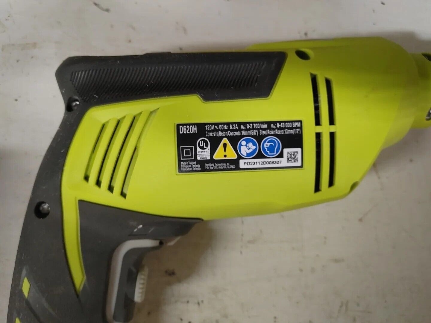 RYOBI  R620H 6.2 Amp Corded 5/8 in. Variable Speed Hammer Drill Free Shipping