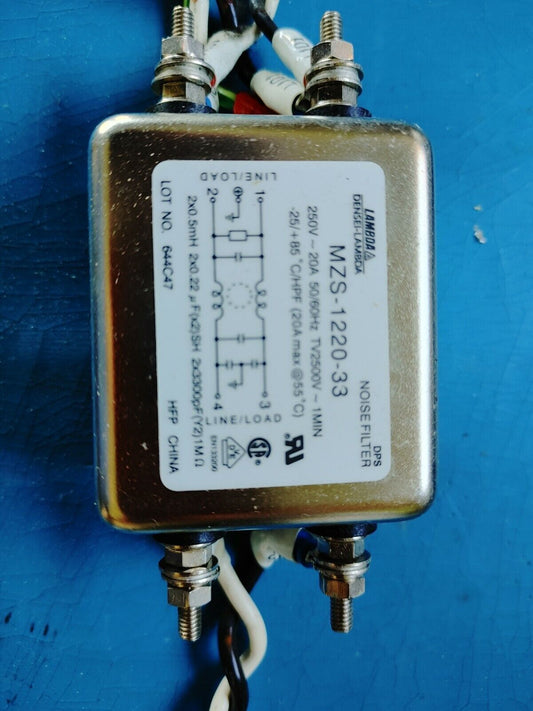 NEMIC-LAMBDA MZS-1220-33 NOISE FILTER 250V, 20A, 50/50Hz, TV2500V