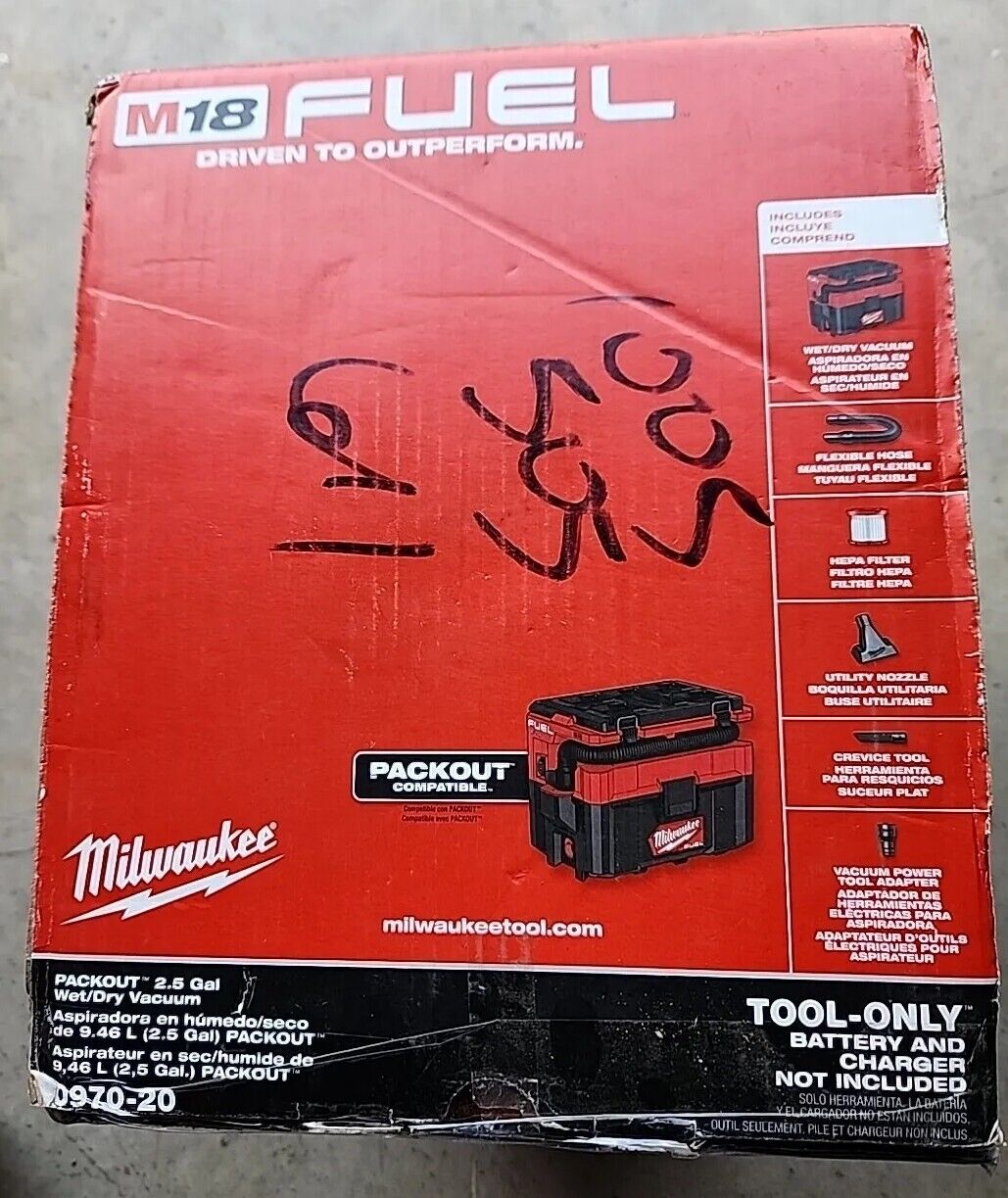 Milwaukee M18 Fuel 0970-20 Cordless Wet/Dry Vacuum - Warranty & Free Shipping