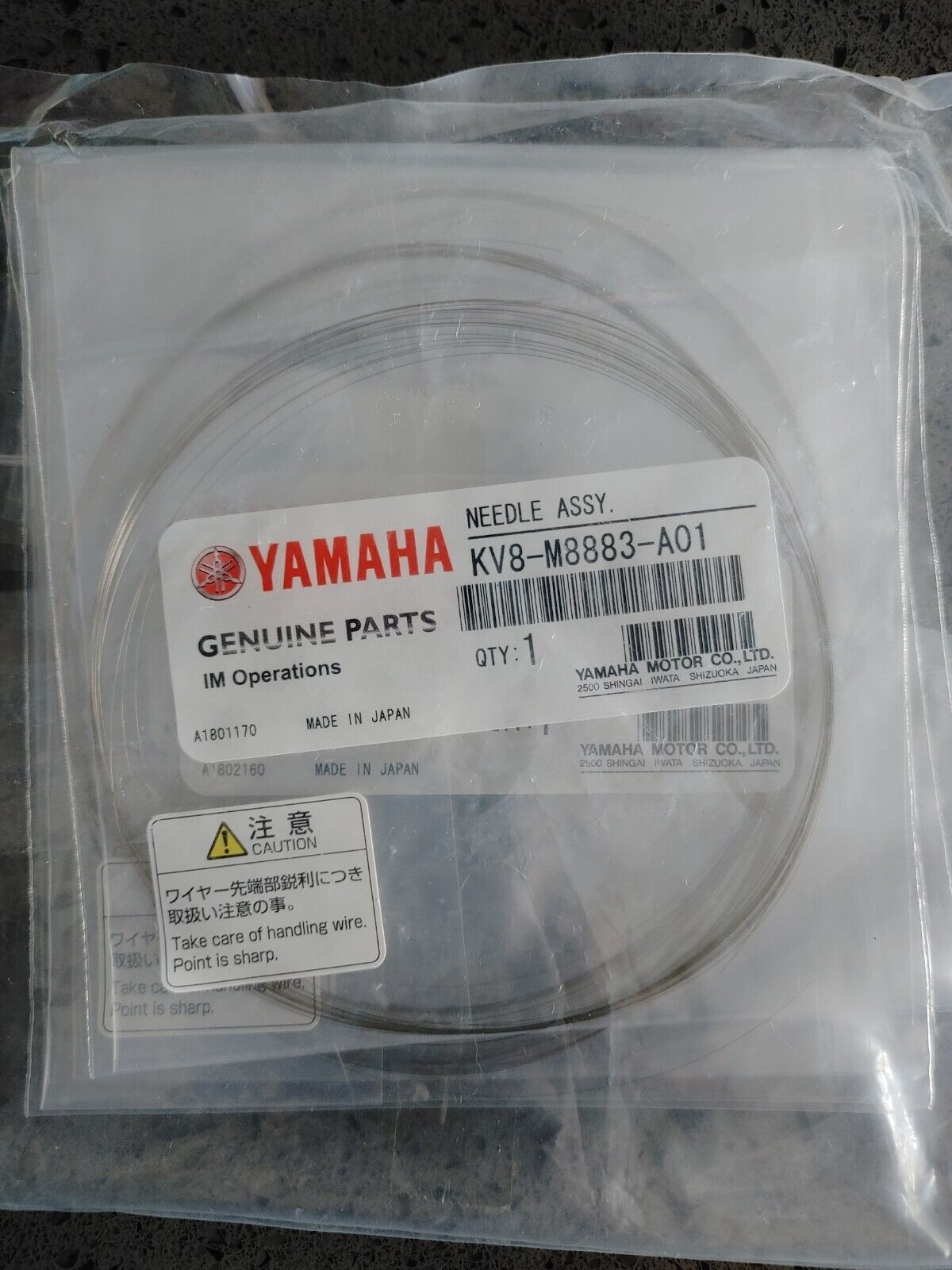 New Yamaha KV8-M8883-A01 Needle Assy w/ warranty