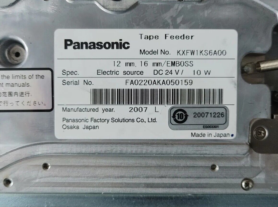 OEM PANASONIC CM402 CM602 FEEDER 12/16mm KXFW1KS6A00 Warranty & Free Shipping