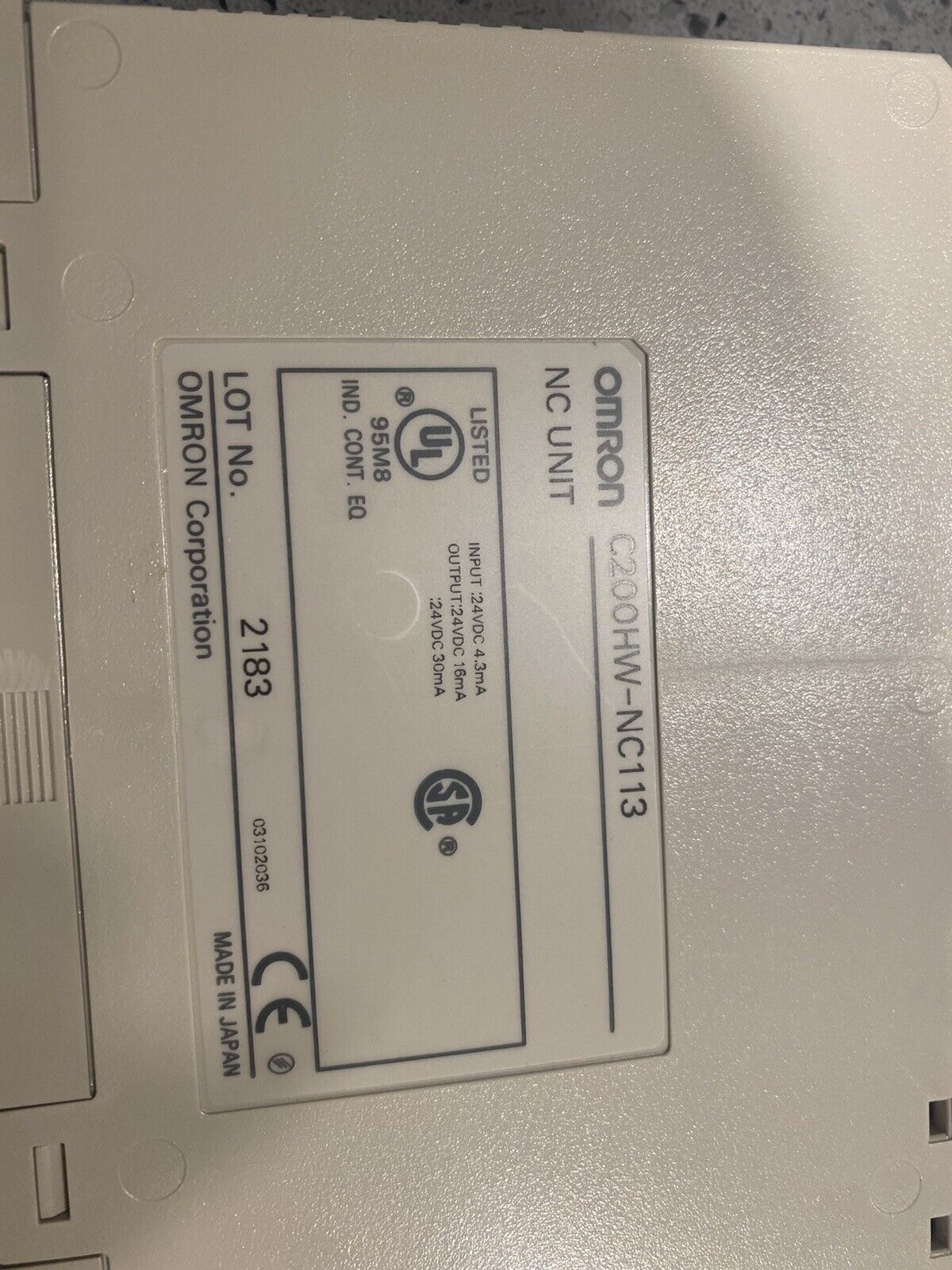 New In Box Omron C200HW-NC113 PLC w/warranty