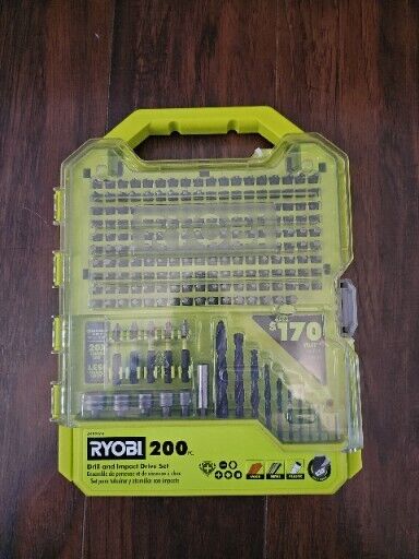 Ryobi 200 Piece Impact Drill Bit Kit A982004 NEW Free Shipping