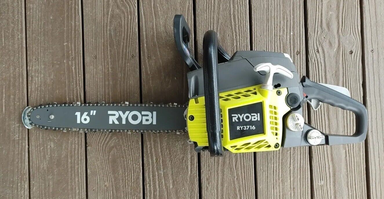 RYOBI Gas Chainsaw 16 in. 37cc 2-Cycle with Heavy-Duty Case RY3716 Free Shipping