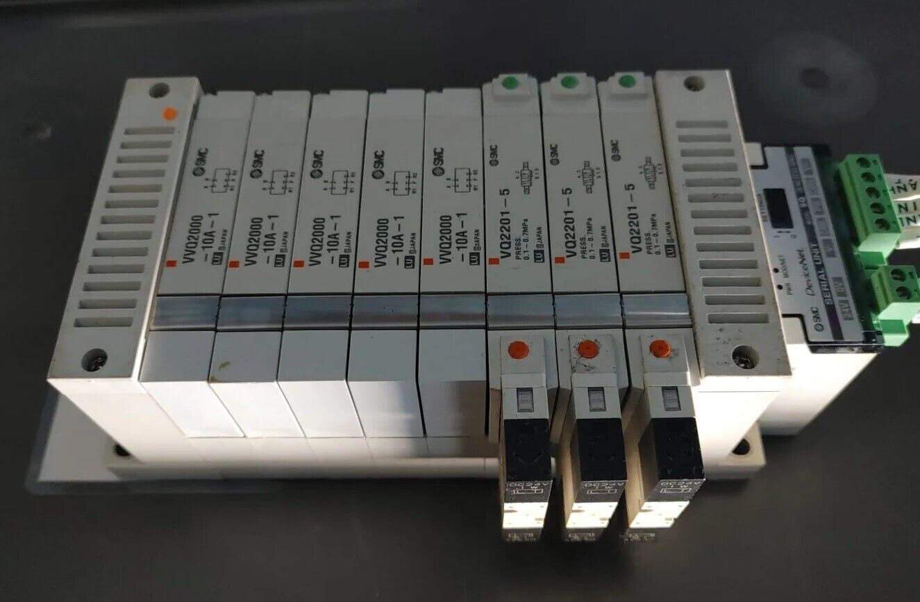 SMC EX120-SDN1 Serial Interface Unit with (8) Solenoid Valves - 24VDC Valve