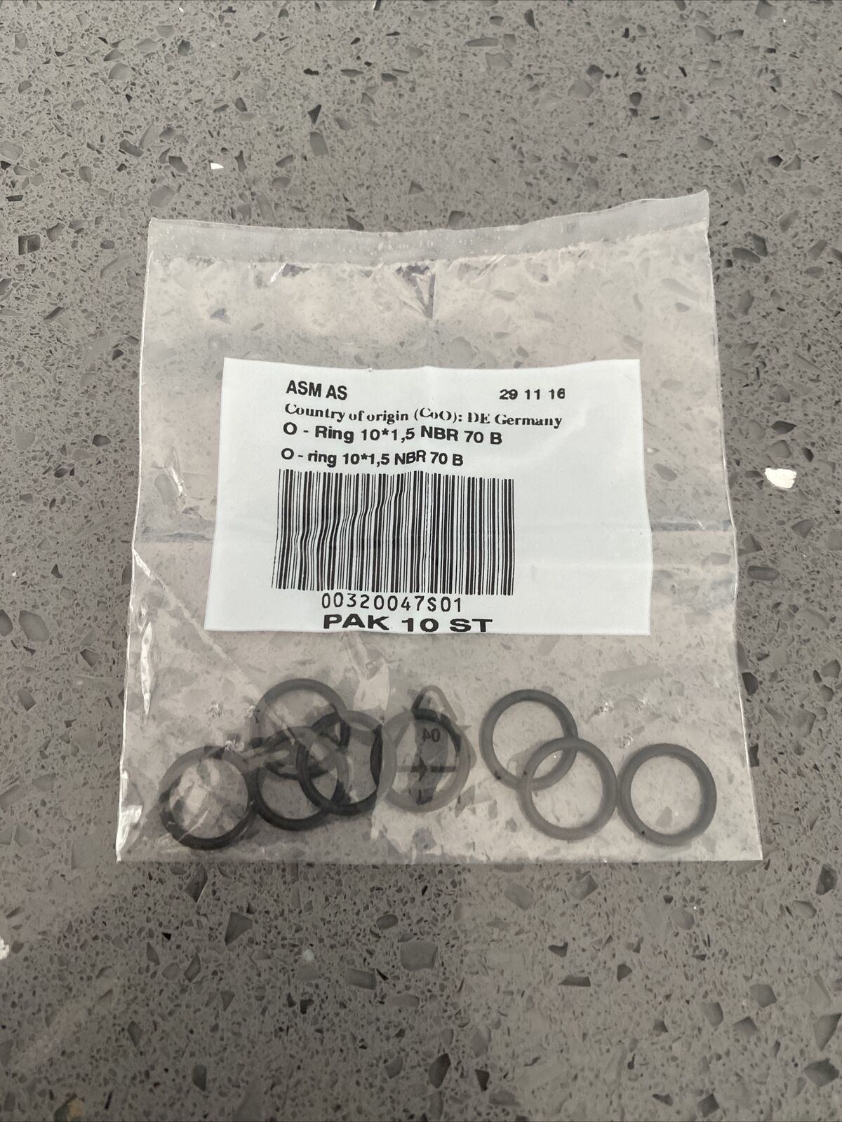 New ASM Siemens 00320047S01 O-ring 10x1.5 pack of 8 w/ warranty