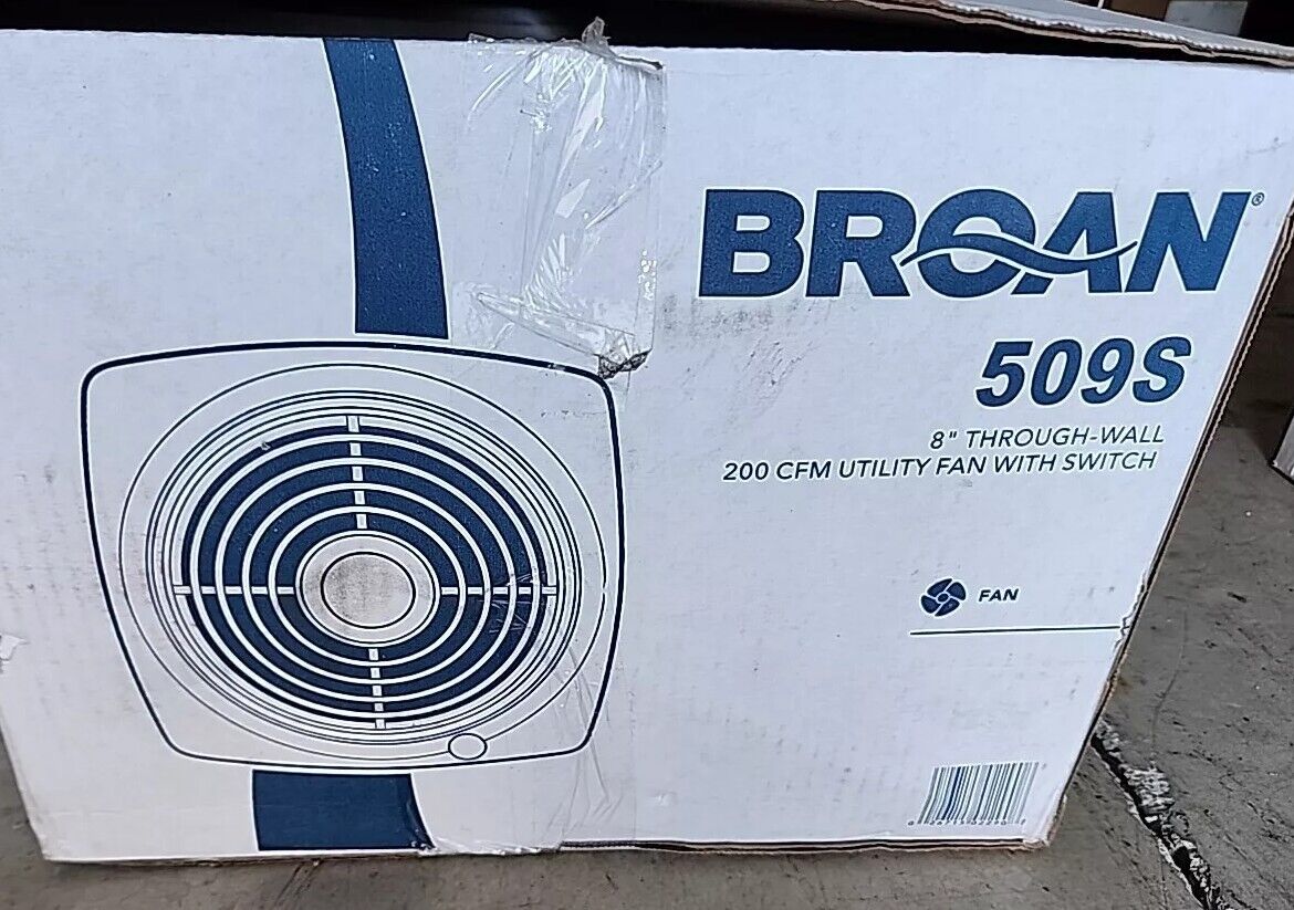 Broan 509S 200 CFM 6.5 Sone Wall Mounted HVI Certified Utility Fan With Switch