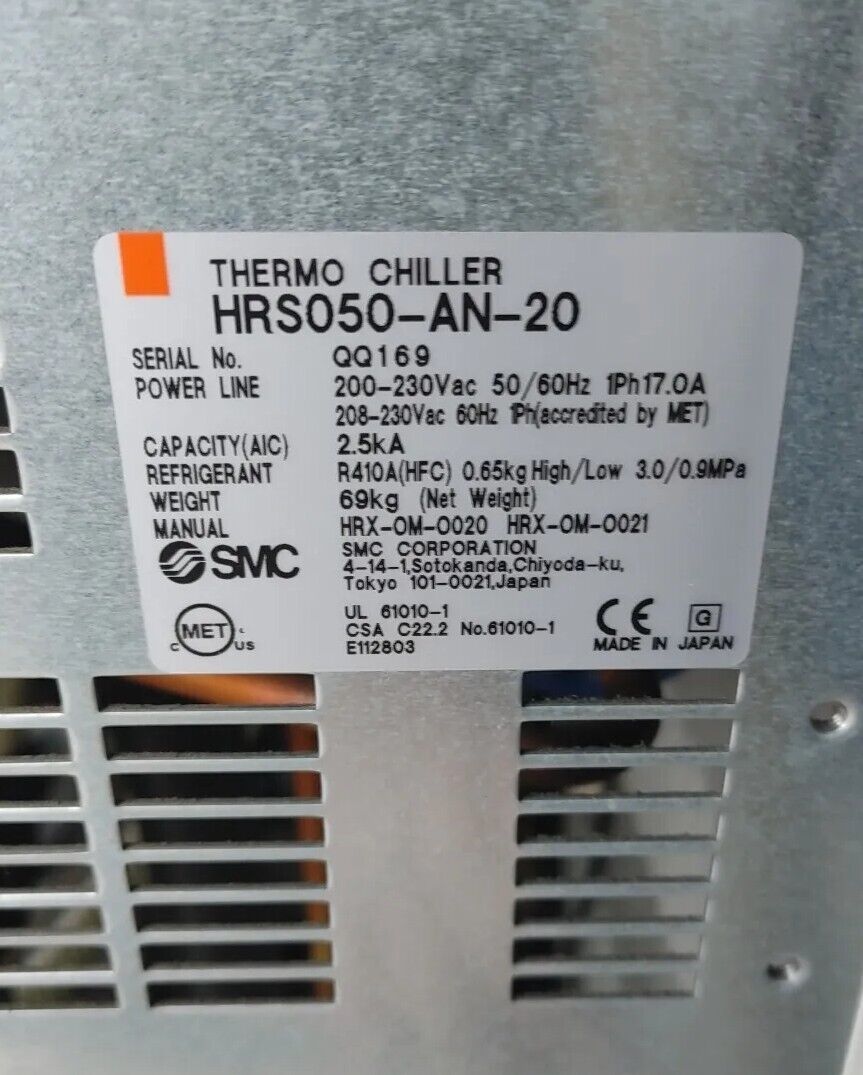 SMC HRS030-AN-20 Thermo Chiller with Warranty & Free Shipping (Unit 3)