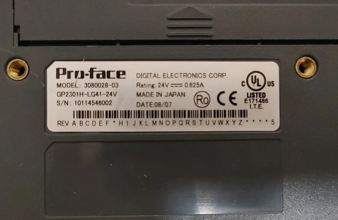 PRO-FACE GP2301H-LG41-24V / 3080028-03 TOUCH PENDANT 24V Rev. G W/ 3+M CABLE