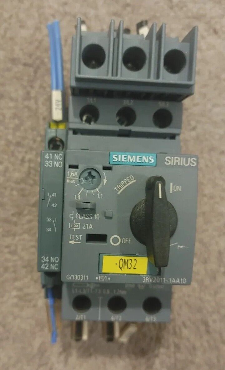 SIEMENS 3RV2011-1AA10 SIRIUS MANUAL MOTOR STARTER 600V & 3RV2901-1A Free Ship