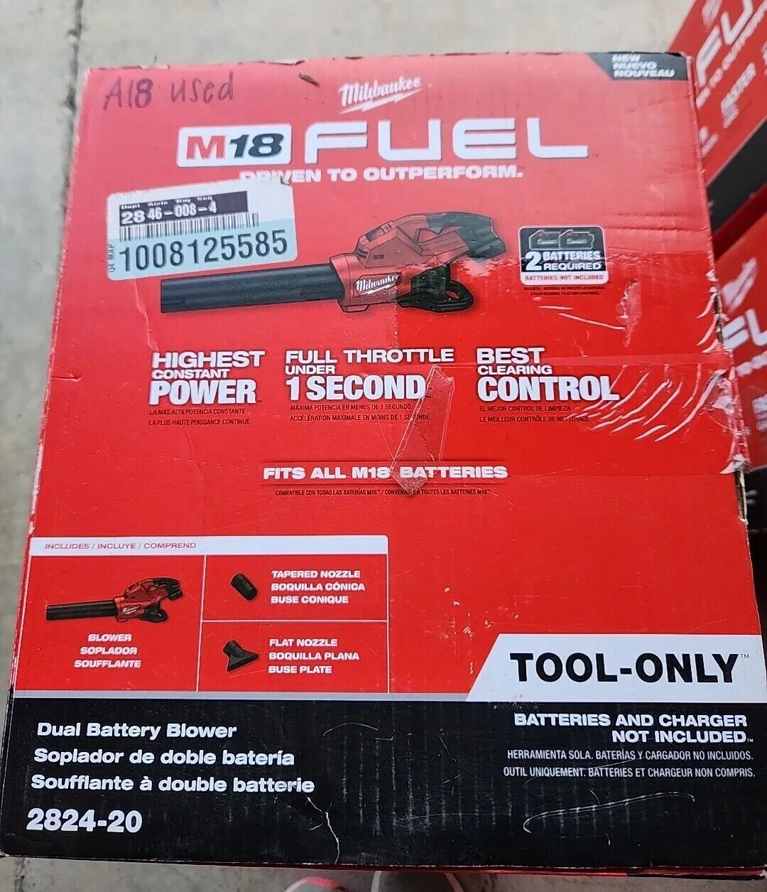 Milwaukee 2824-20 M18 Fuel Dual Battery Blower - Red Warranty & Free Shipping