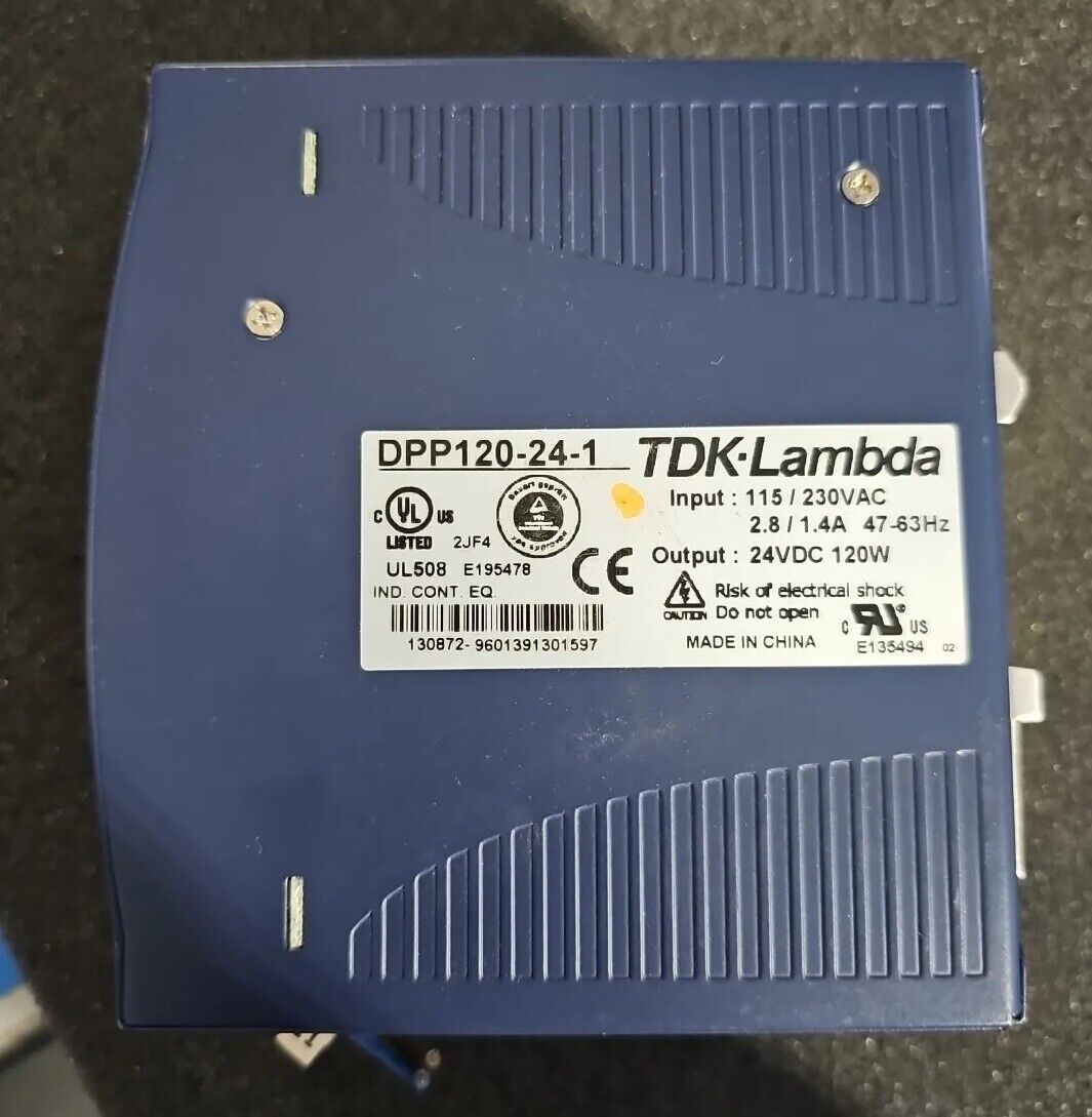 TDK-Lambda DPP120-24-1 Din Power Supply Input 115-230VAC Output 24VDC 120W