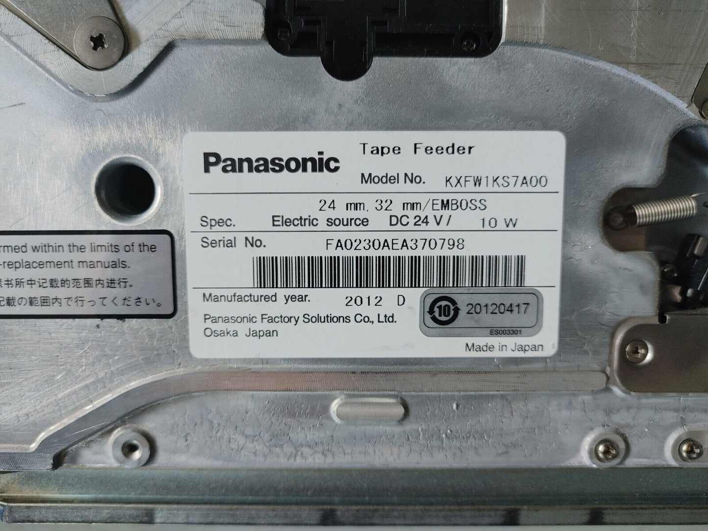 Panasonic CM402 CM602 24mm/32mm Feeder KXFW1KS7A00 CM NPM w/ Warranty Free Ship