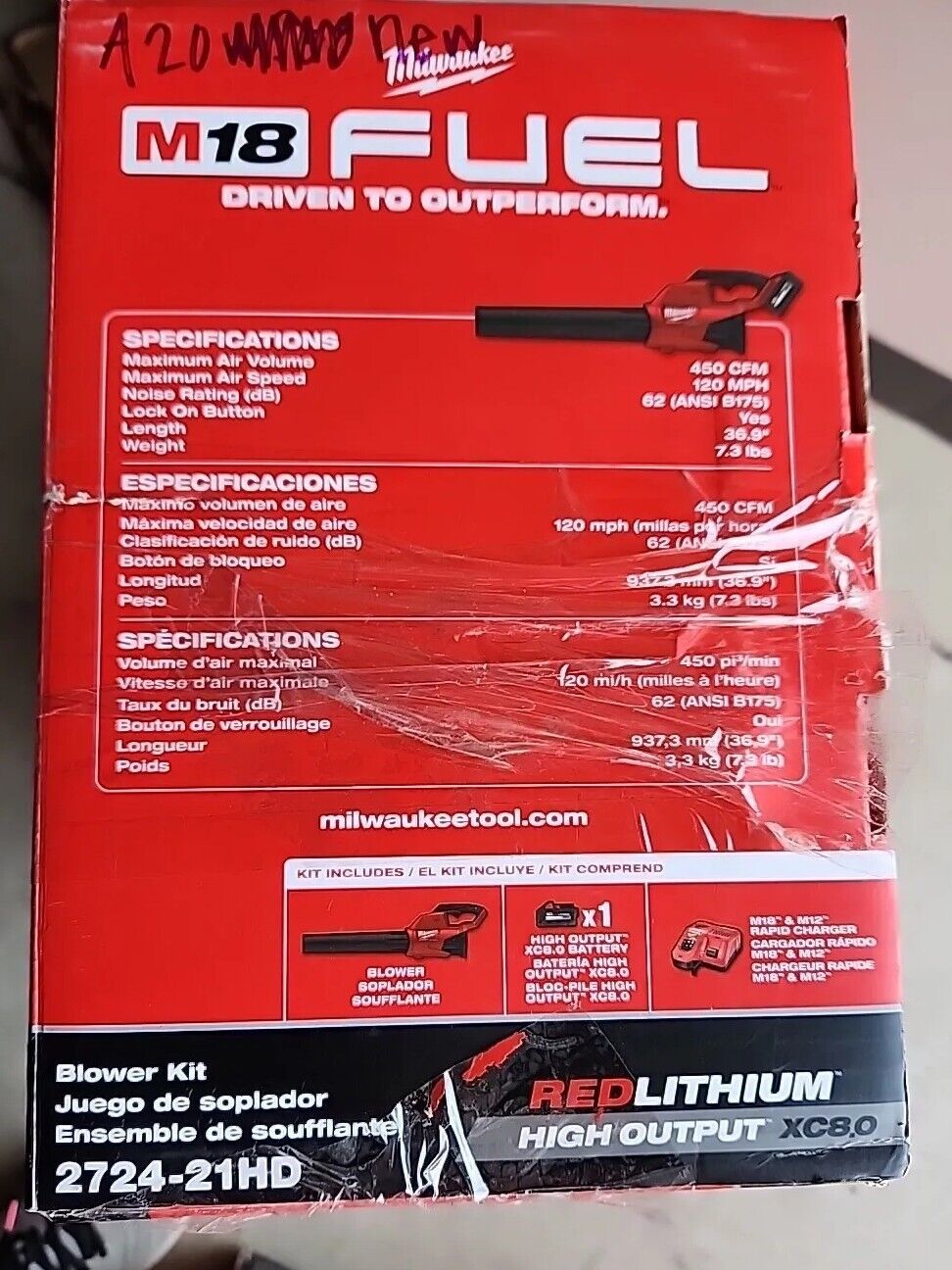 Milwaukee 2724-21HD M18 FUEL Lithium-Ion Cordless Blower Kit (8Ah) Free Shipping