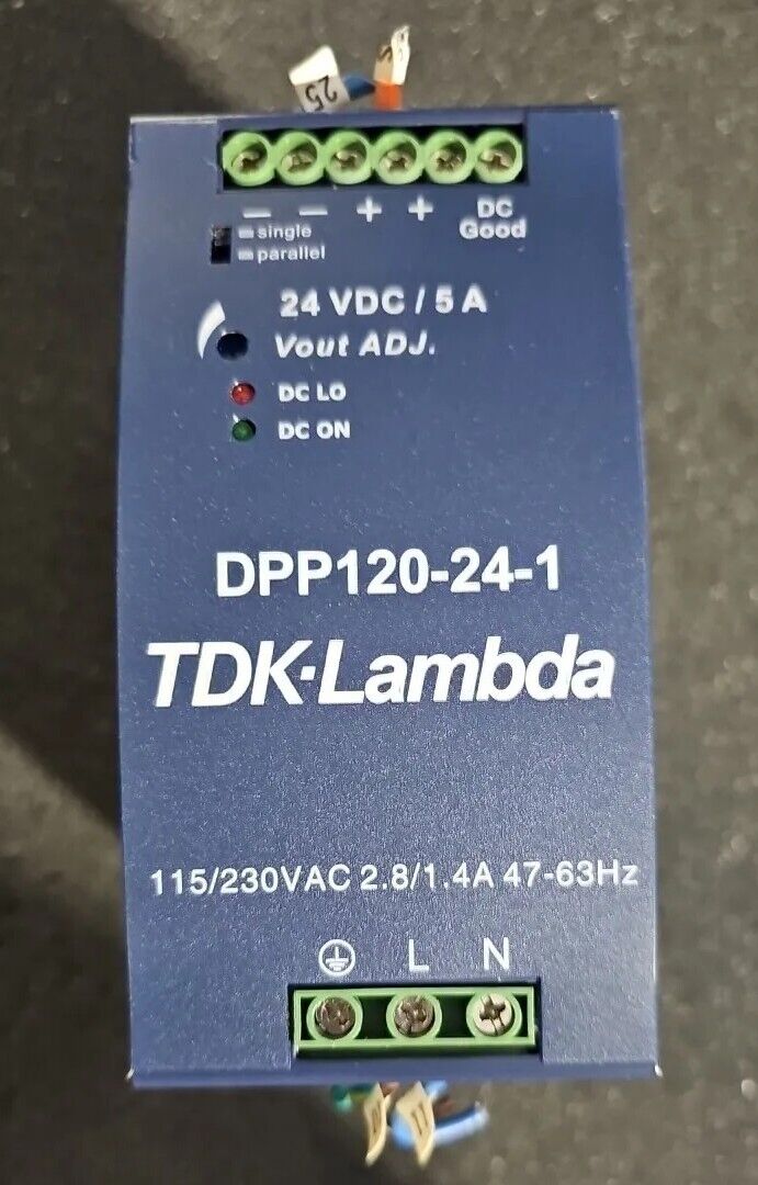 TDK-Lambda DPP120-24-1 Din Power Supply Input 115-230VAC Output 24VDC 120W