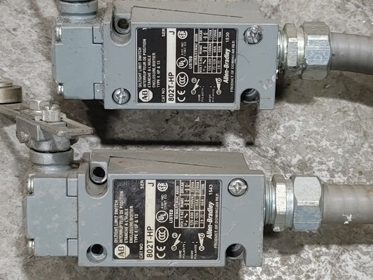 2 Pcs Allen Bradley 802T-HP Series J Limit Switch, 10A, 600Vac, 720Va - USED