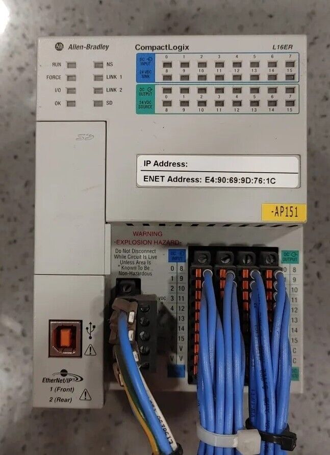 Allen Bradley Compact Logix PLC 1769-L16ER-BB1B Series A Warranty & Free Ship