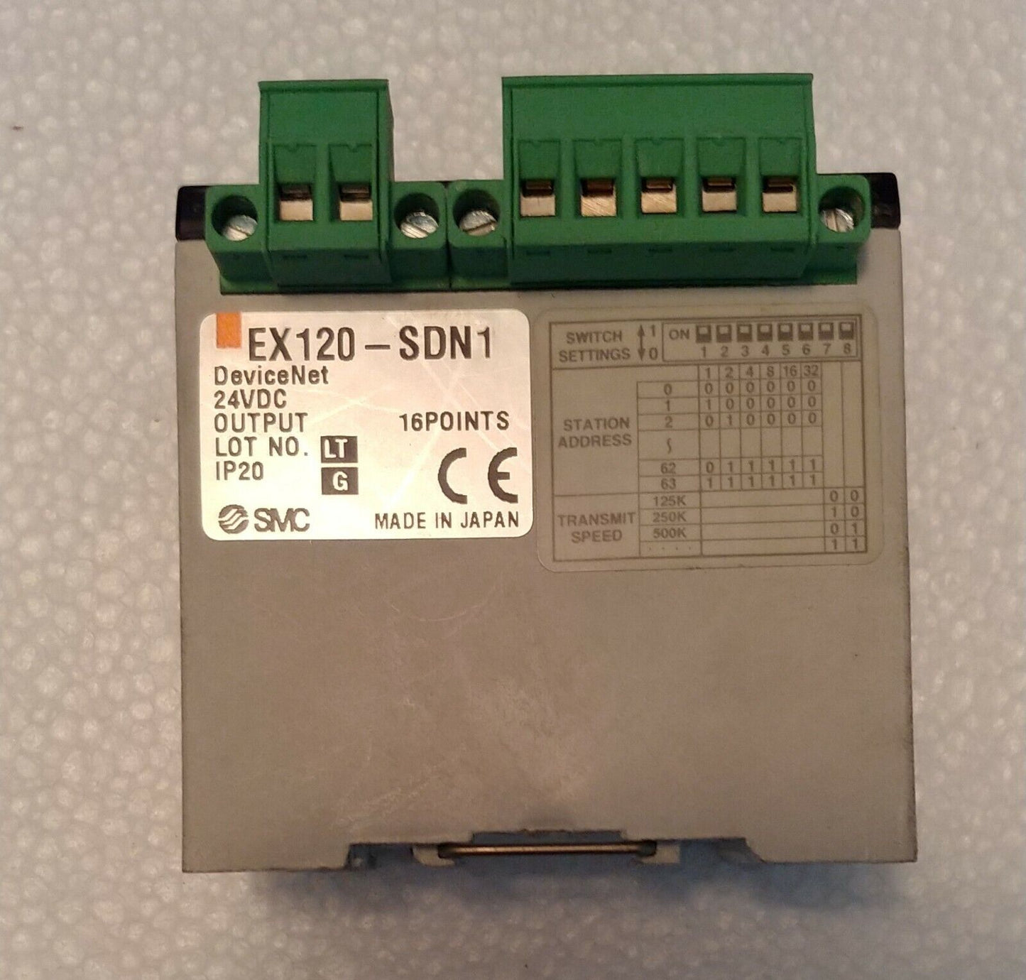 SMC EX120-SDN1 MODEL SQ SERIAL INPUT UNIT 24VDC