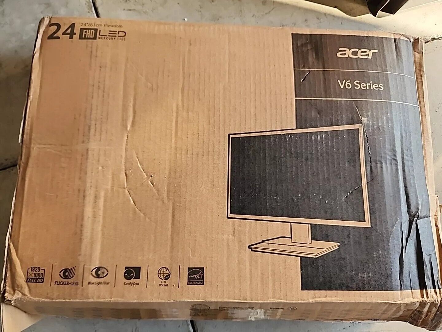 Acer V6 Series V246HL 24" LCD Monitor, Stand, Cords Warranty & Free Shipping